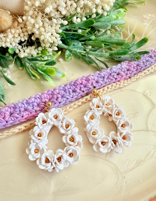Blooms in white oval