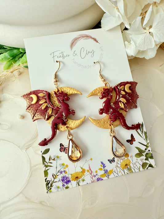 Moon dragons - crimson red