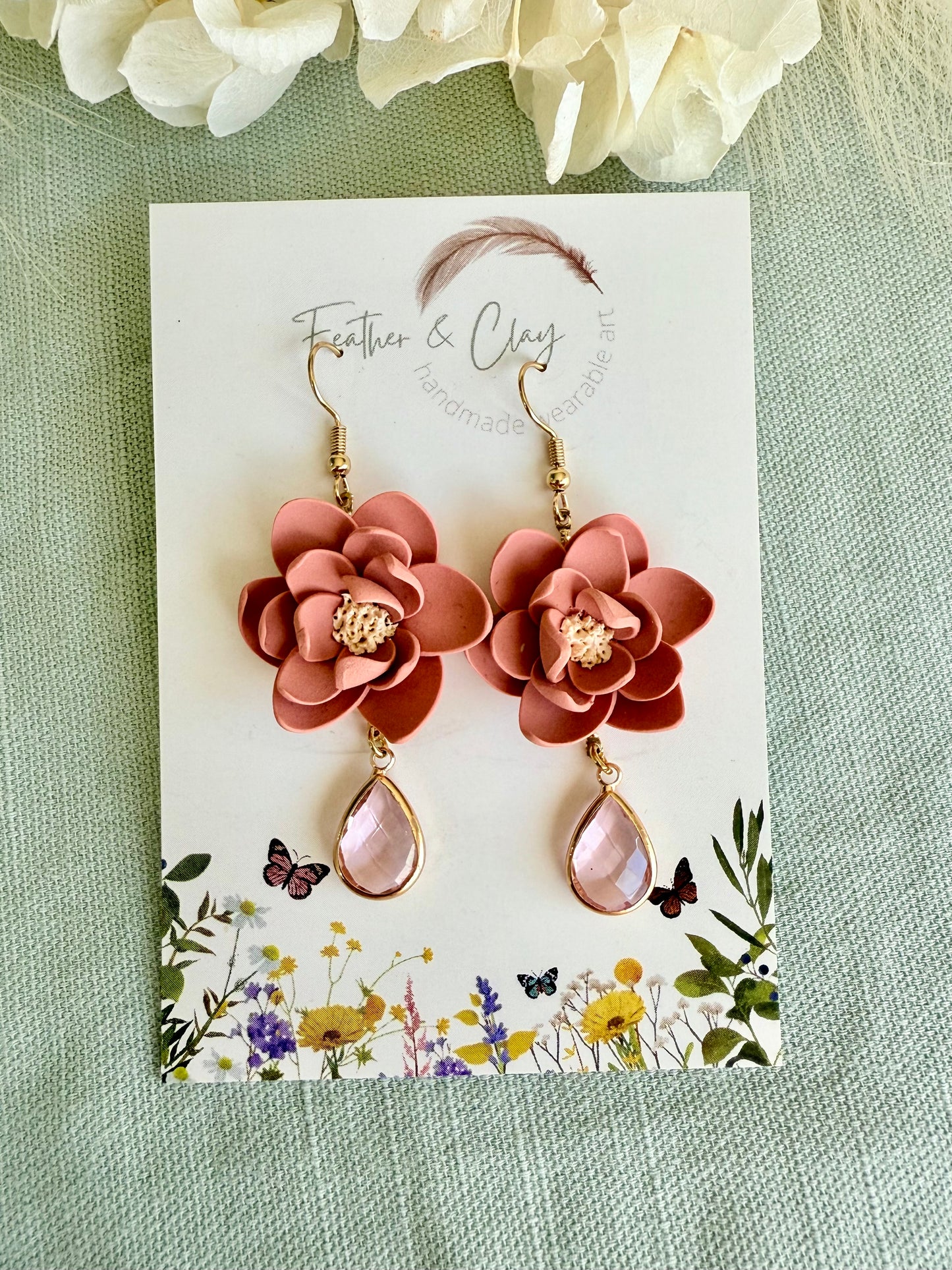 Delicate Flowers - burnt terracotta