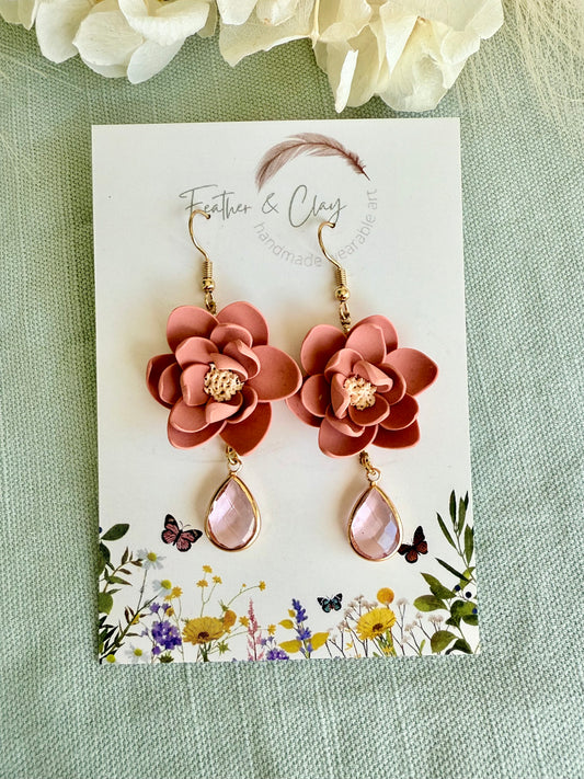 Delicate Flowers - burnt terracotta