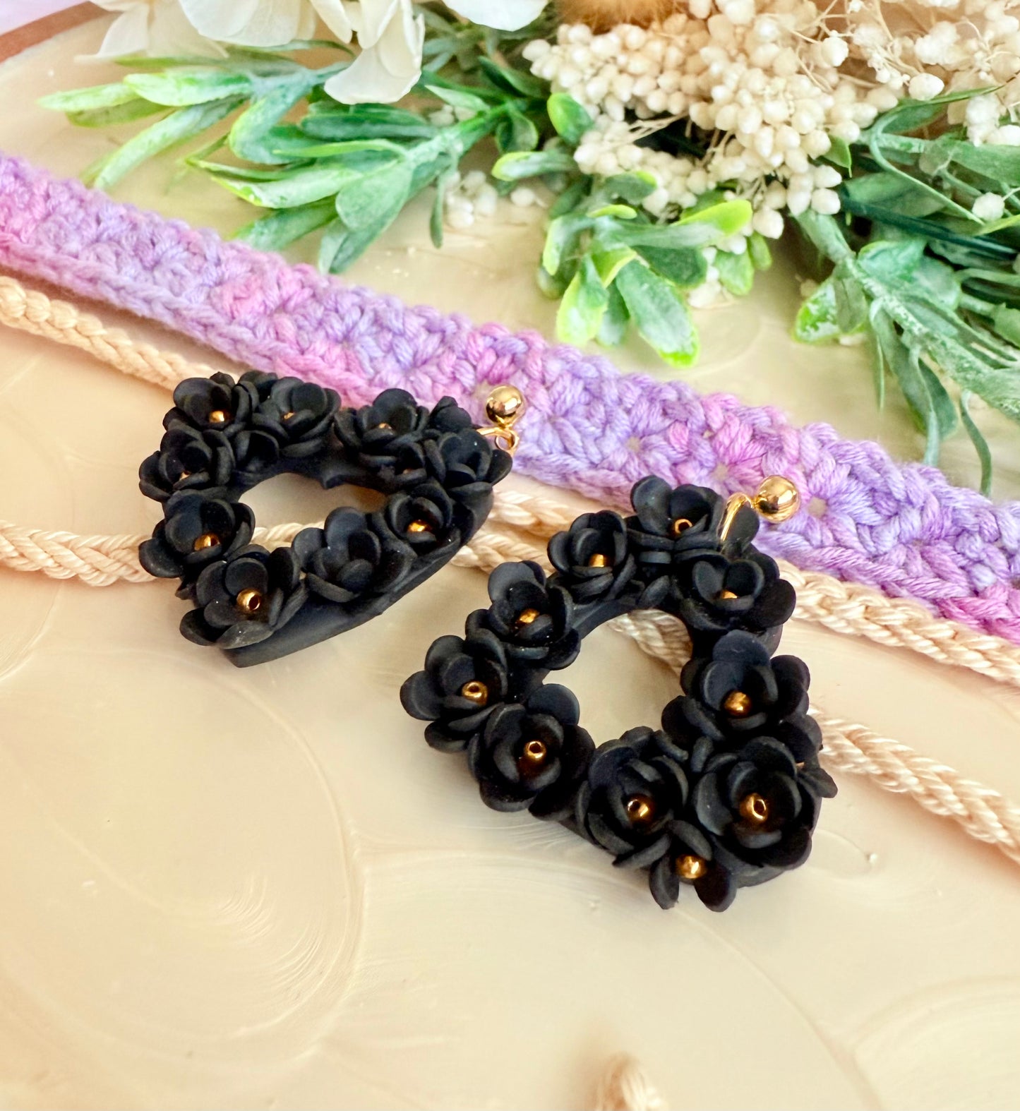 Blooms in black heart