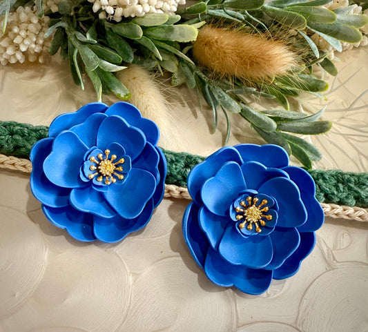 Blooming Blue Floral studs