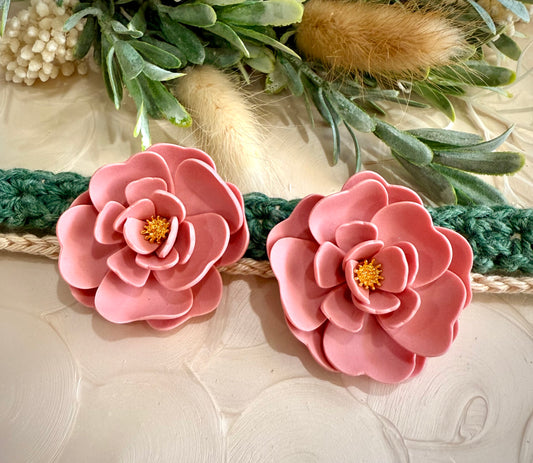 Blooming Soft Pink Floral studs