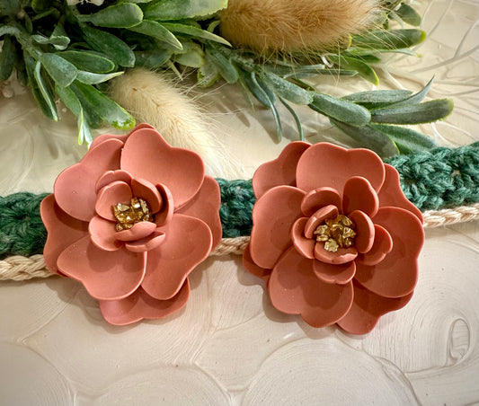 Blooming Terracotta Floral studs