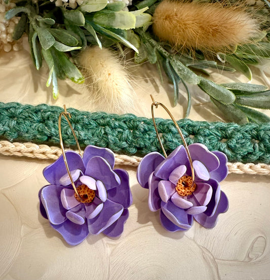 Blooming Purple Floral hoops