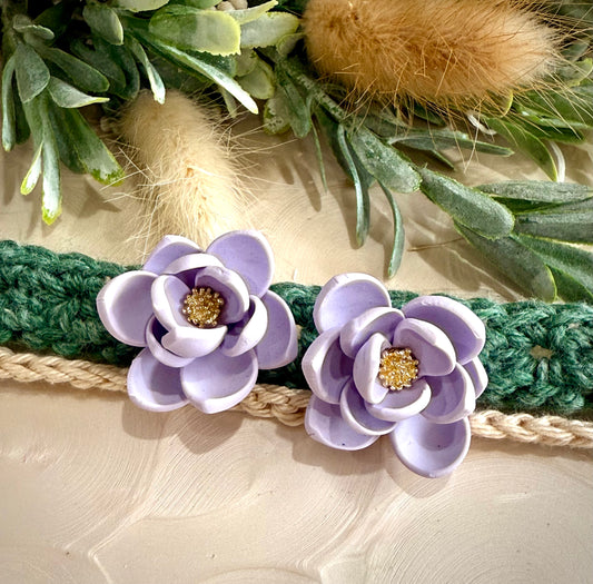 Blooming Purple Floral studs