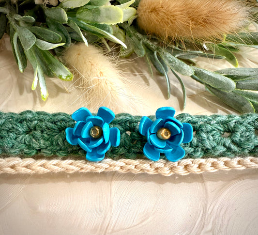 Blooming Teal Floral studs